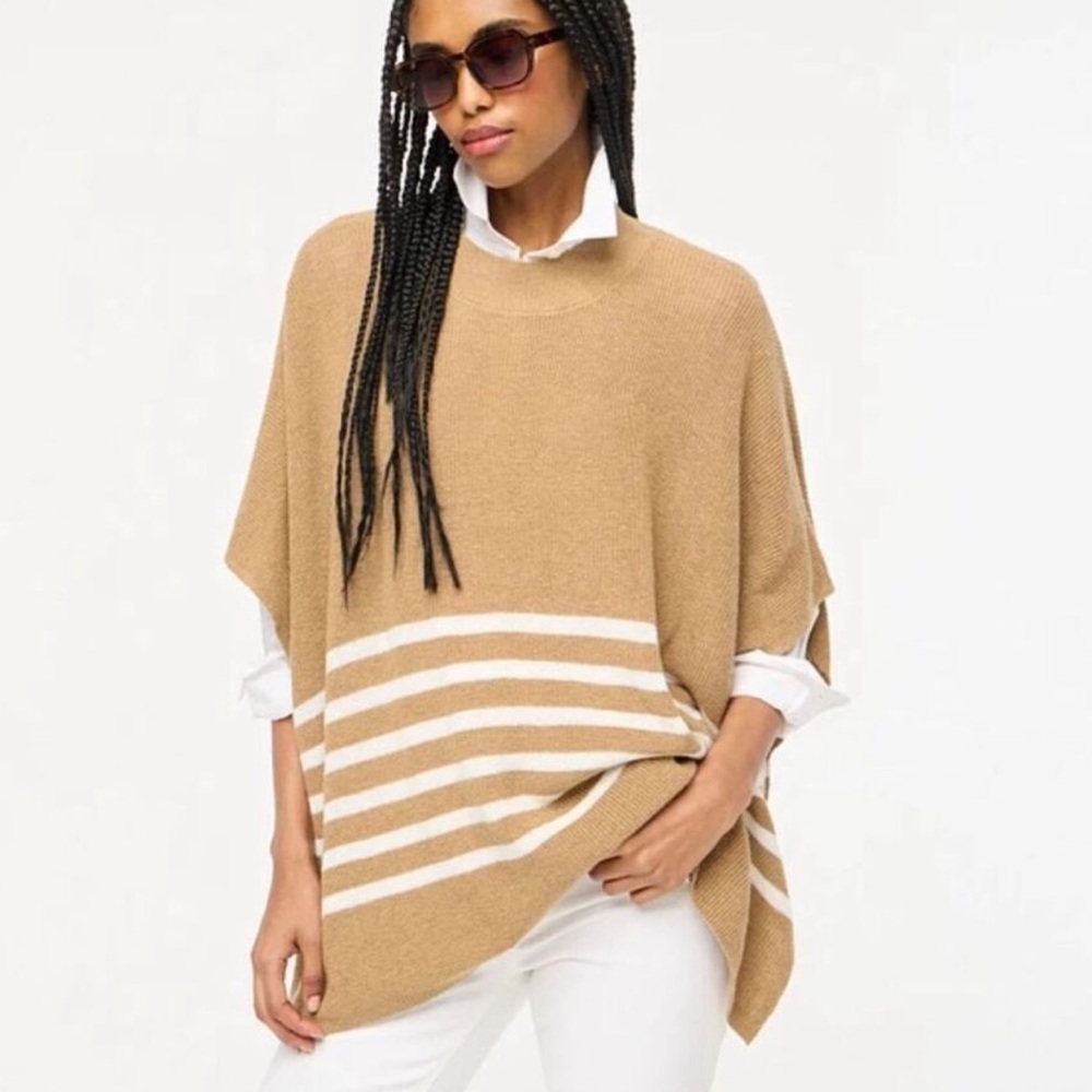 J.Crew women’s striped poncho One Size NWT